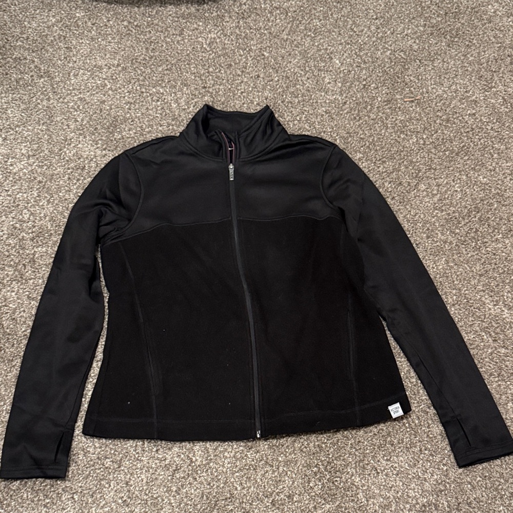 VSX Black Two-Tone Full-Zip Workout Jacket
